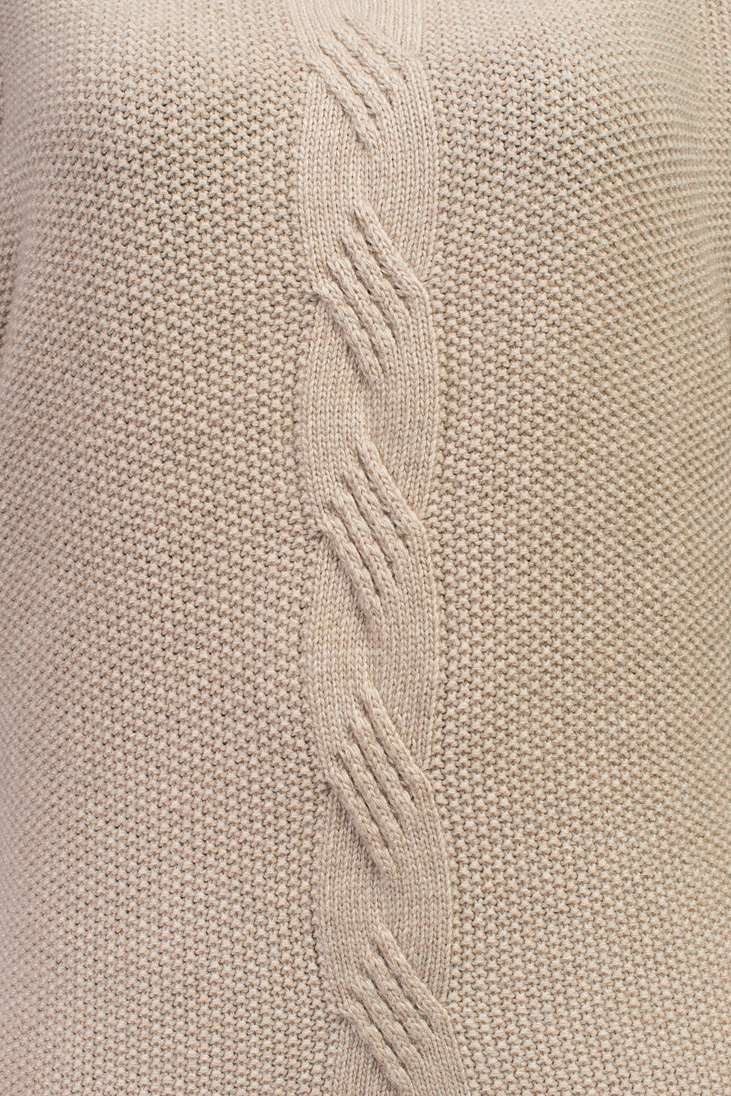 Fledermauspullover aus Kaschmirmischung mit Zopfmuster, Farbe Beige, Ansicht 4 | Dalle Piane Cashmere