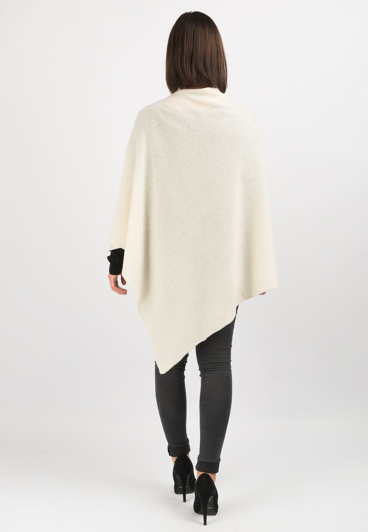 Poncho 100 % Kaschmir, Farbe Creme, Ansicht 3 | Dalle Piane Cashmere