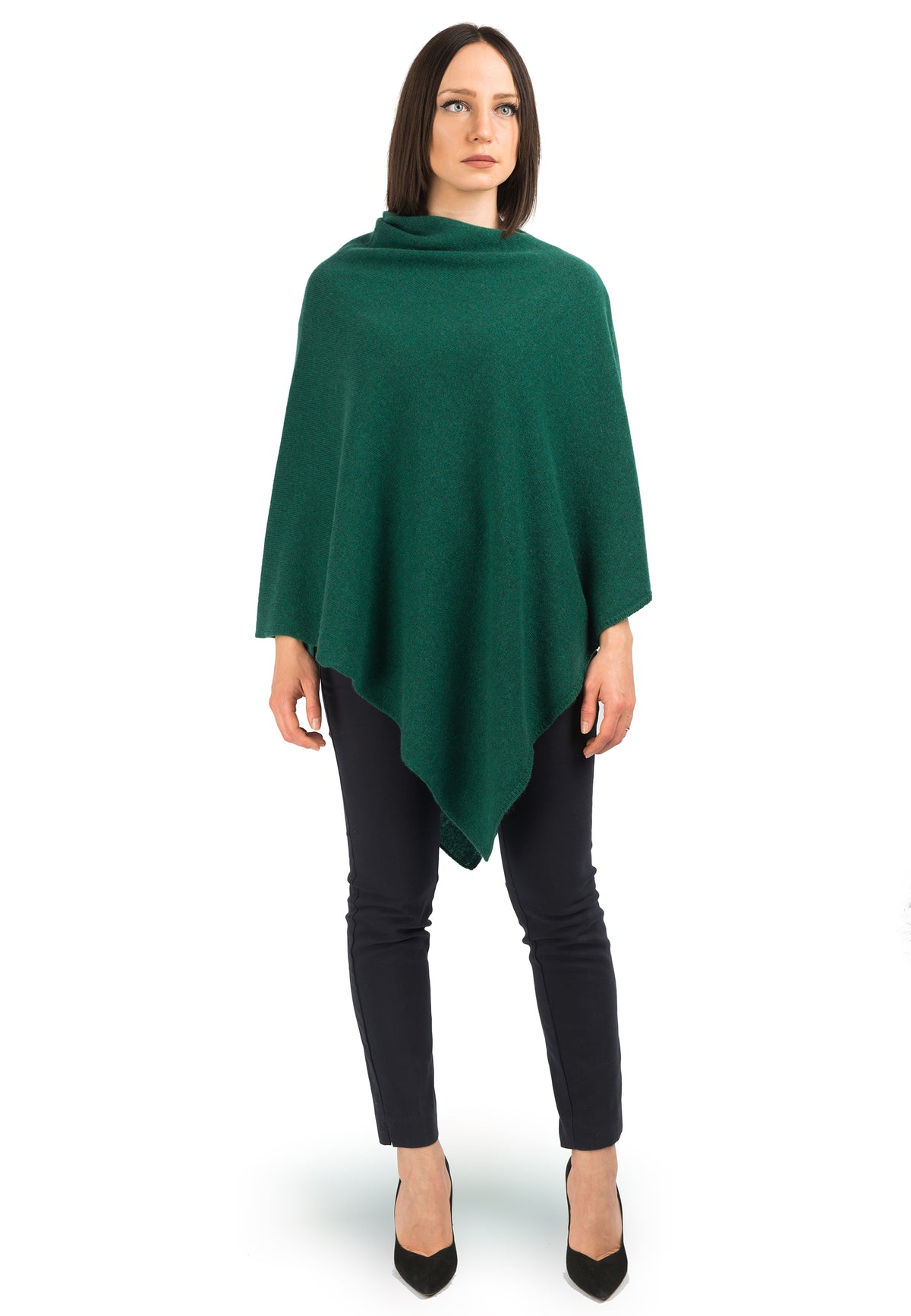 Poncho 100 % Kaschmir, Farbe Grün | Dalle Piane Cashmere
