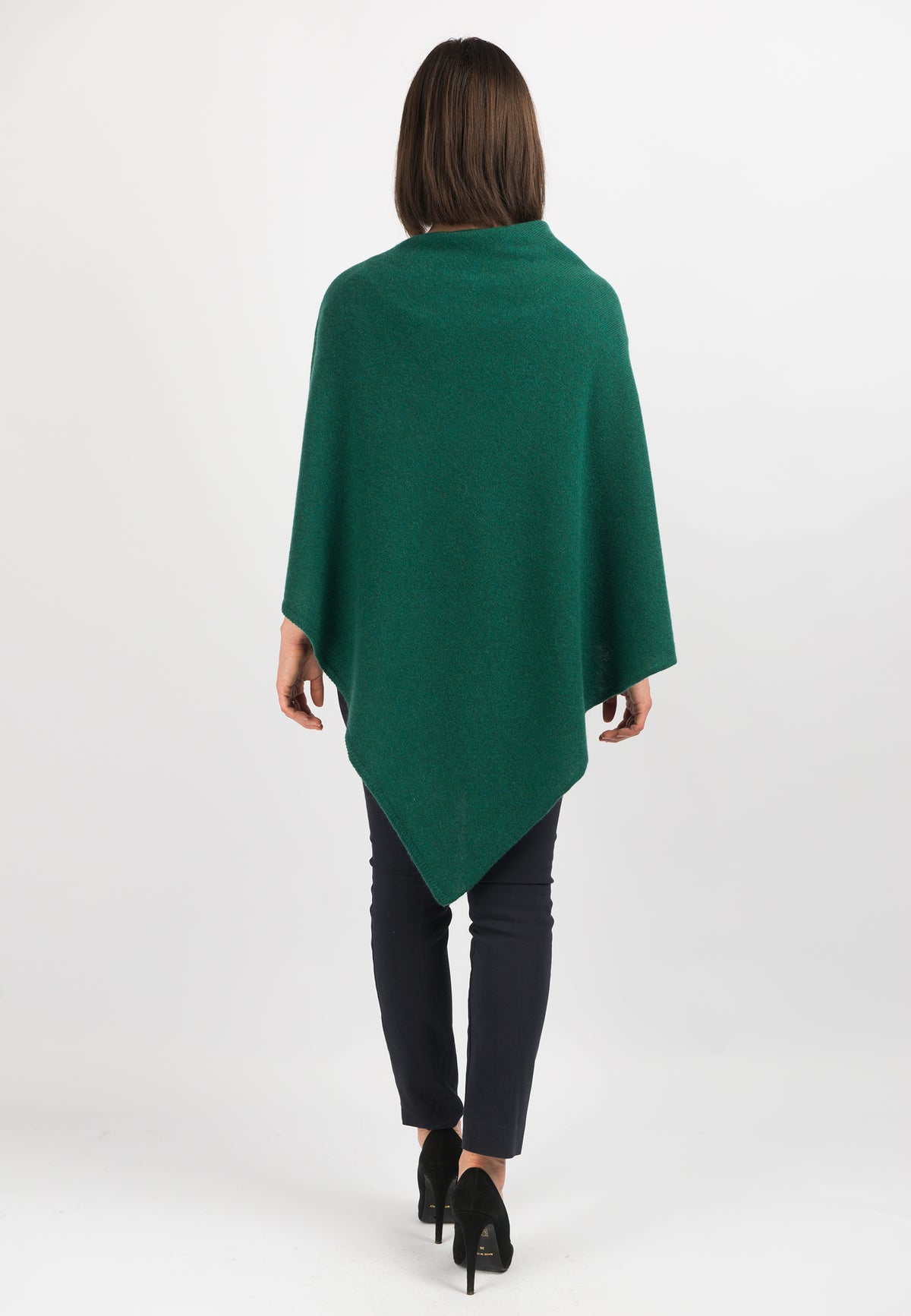 Poncho 100 % Kaschmir, Farbe Grün, Ansicht 3 | Dalle Piane Cashmere