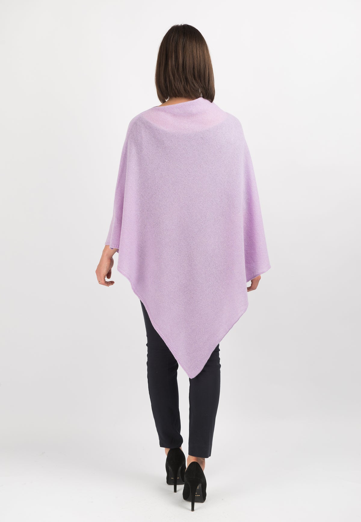 Poncho 100 % Kaschmir, Farbe Flieder, Ansicht 3 | Dalle Piane Cashmere