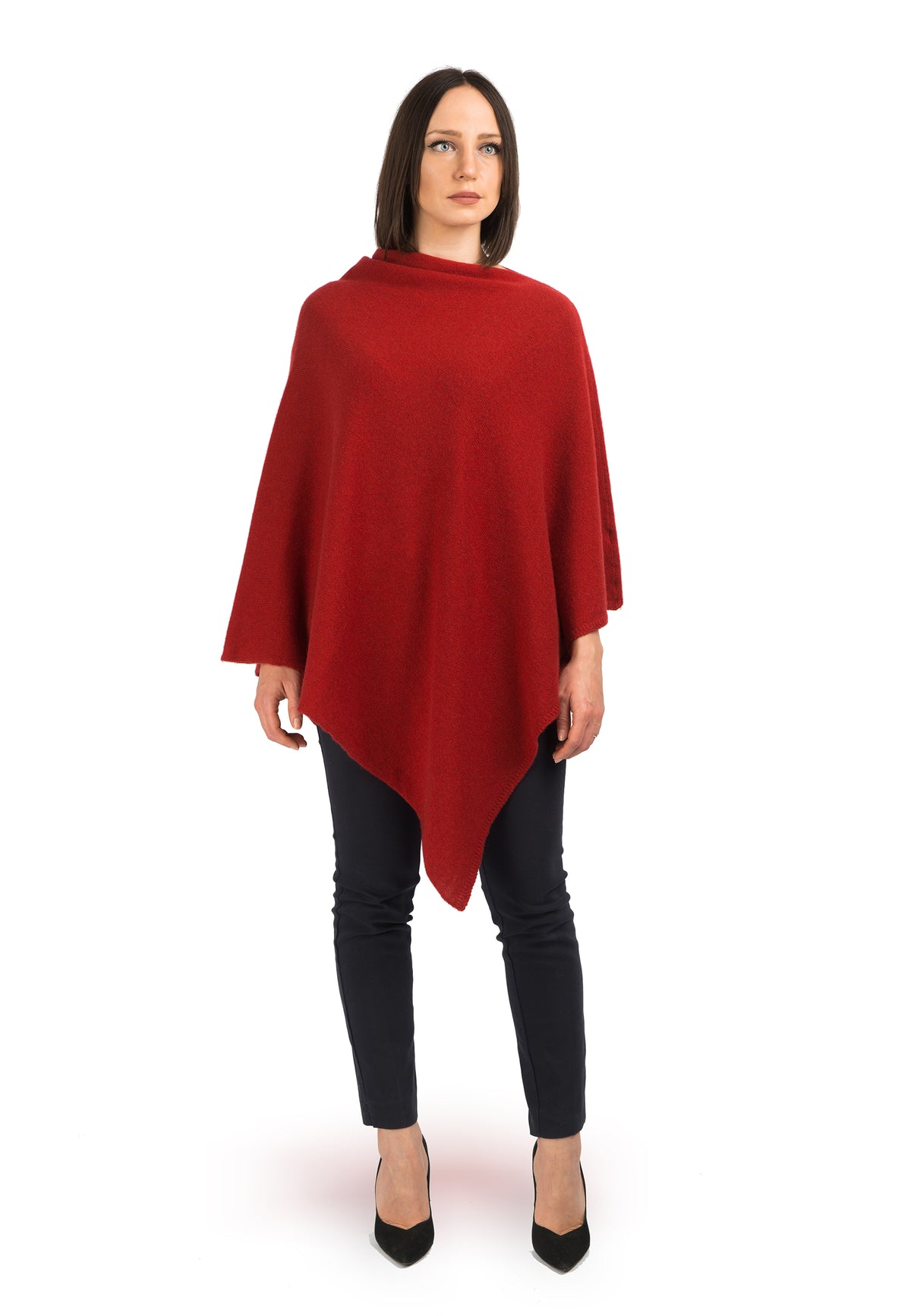 Poncho 100 % Kaschmir, Farbe Rot | Dalle Piane Cashmere
