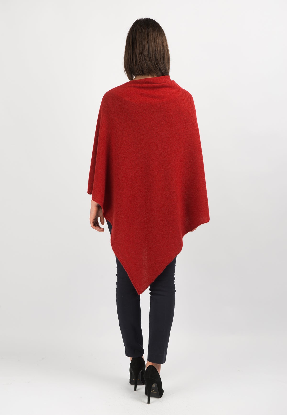 Poncho 100 % Kaschmir, Farbe Rot, Ansicht 3 | Dalle Piane Cashmere