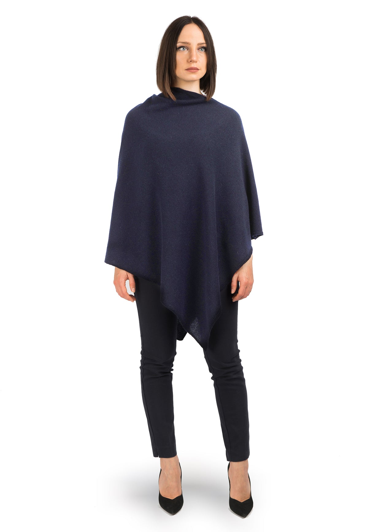 Poncho 100 % Kaschmir, Farbe Blau | Dalle Piane Cashmere