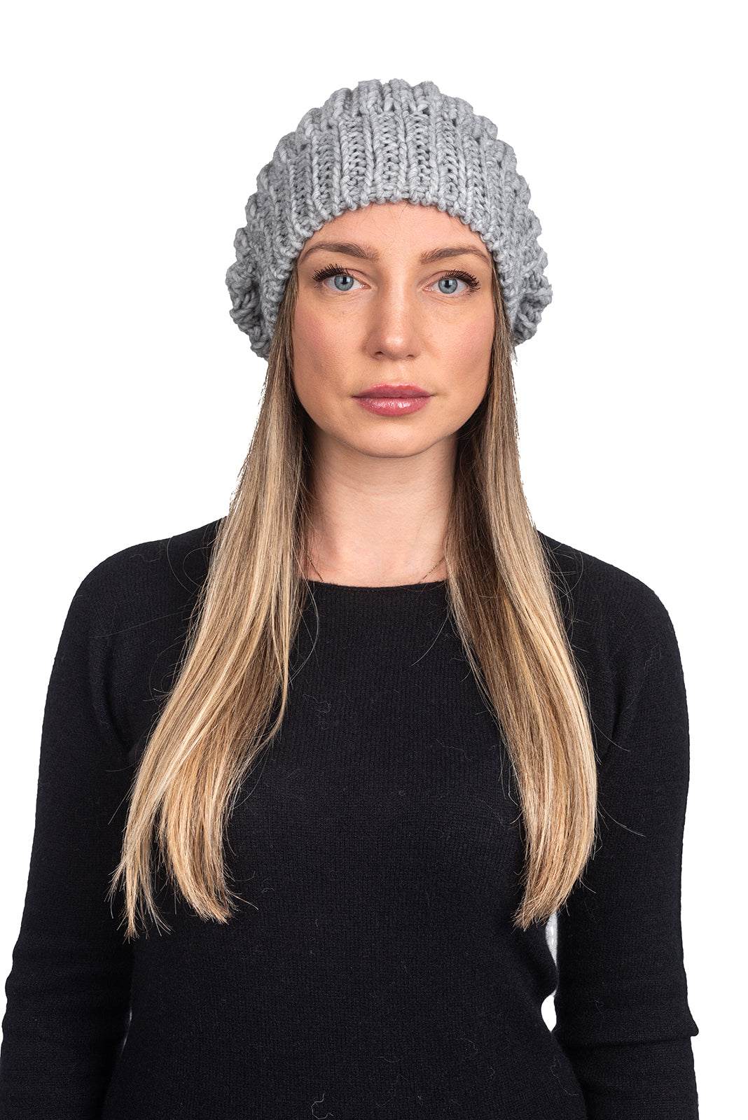 Mütze im englischen Strick, Farbe Grau | Dalle Piane Cashmere