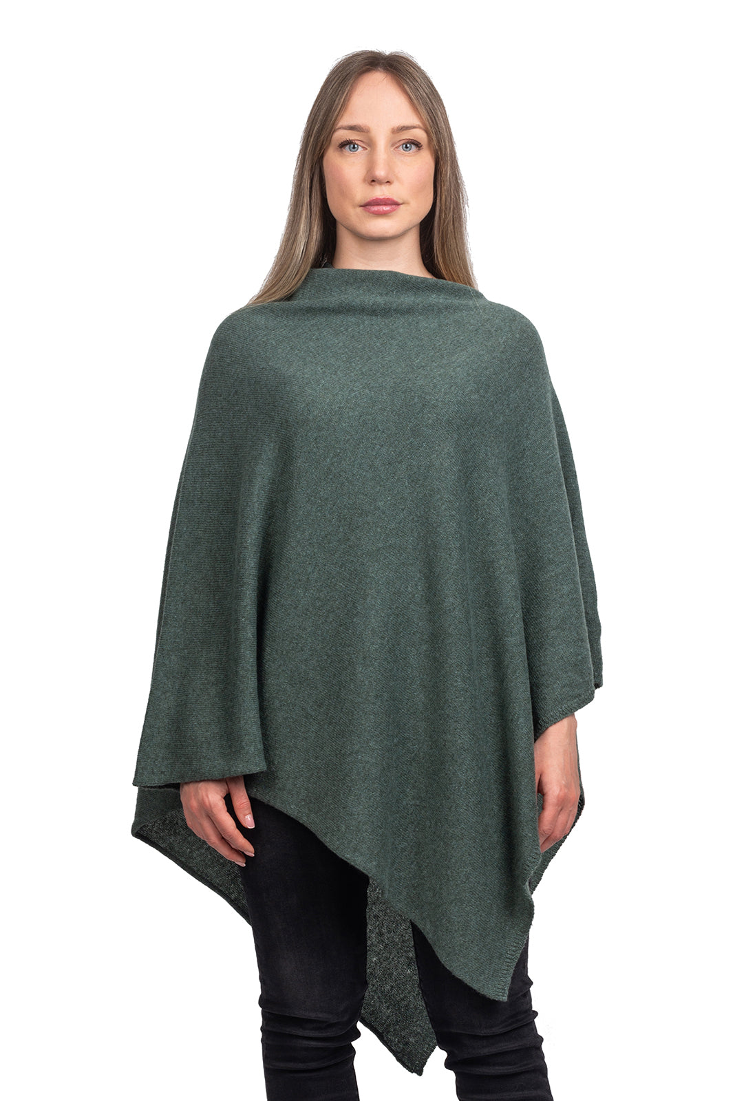 Poncho 100 % Kaschmir, Farbe Salbeigrün | Dalle Piane Cashmere