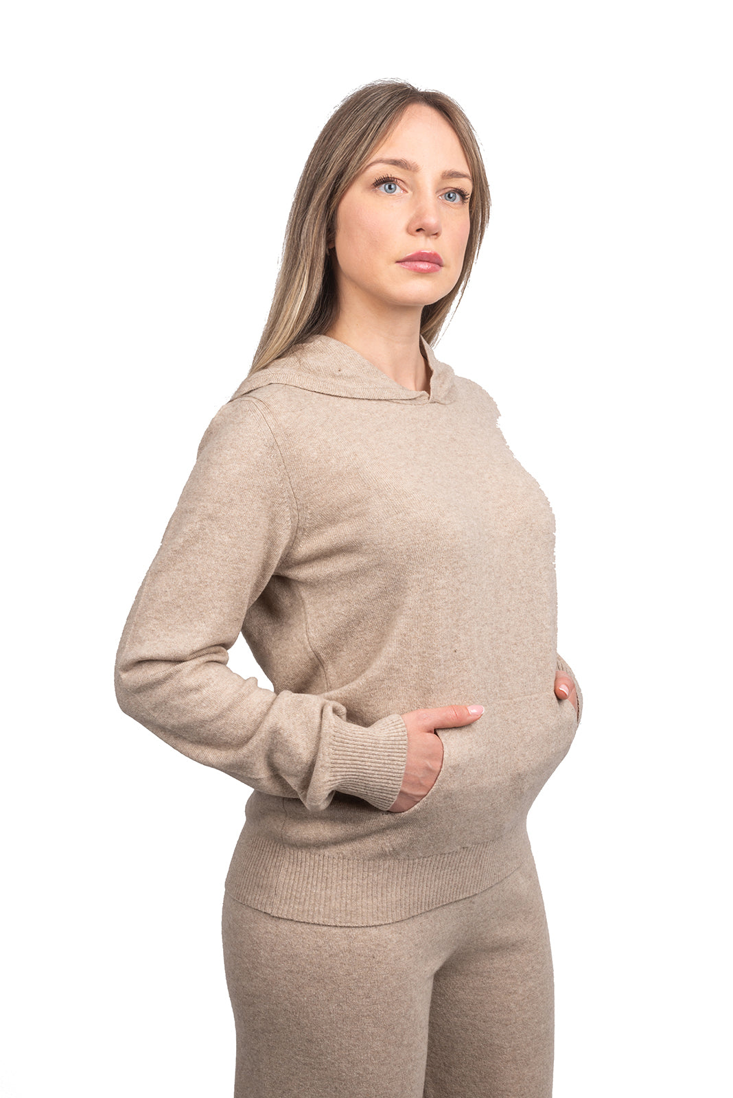 Sweatshirt aus Kaschmirmischung, Farbe Beige | Dalle Piane Cashmere