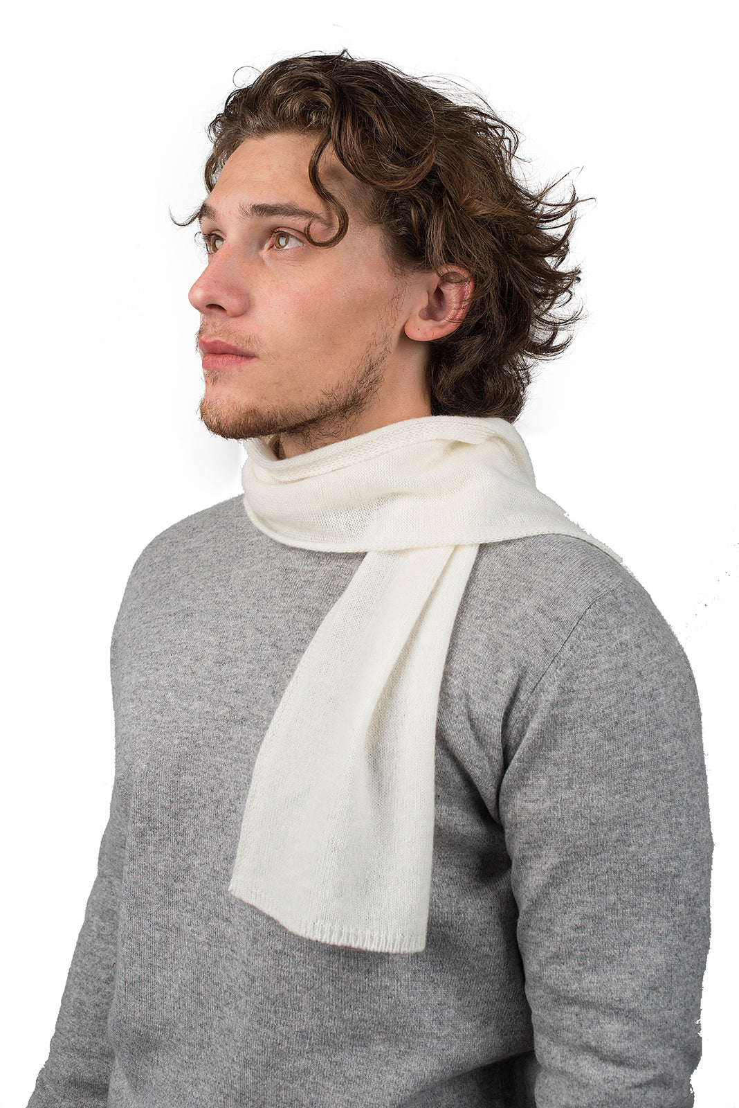 Mini Schal 100 % Kaschmir, Farbe Creme | Dalle Piane Cashmere