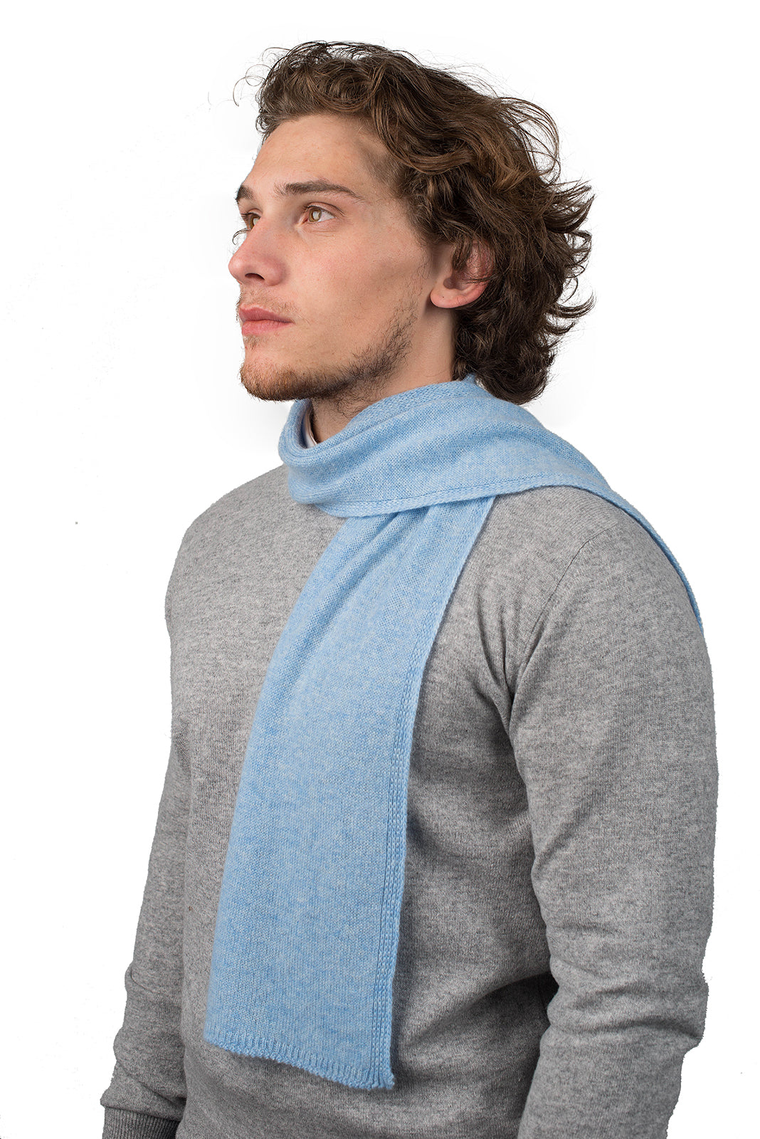 Mini Schal 100 % Kaschmir, Farbe Himmel | Dalle Piane Cashmere
