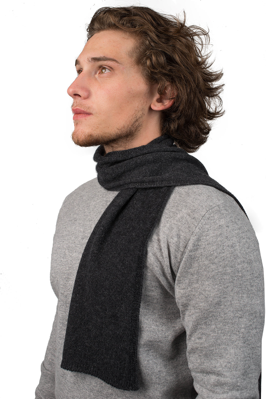 Mini Schal 100 % Kaschmir, Farbe Anthrazit | Dalle Piane Cashmere