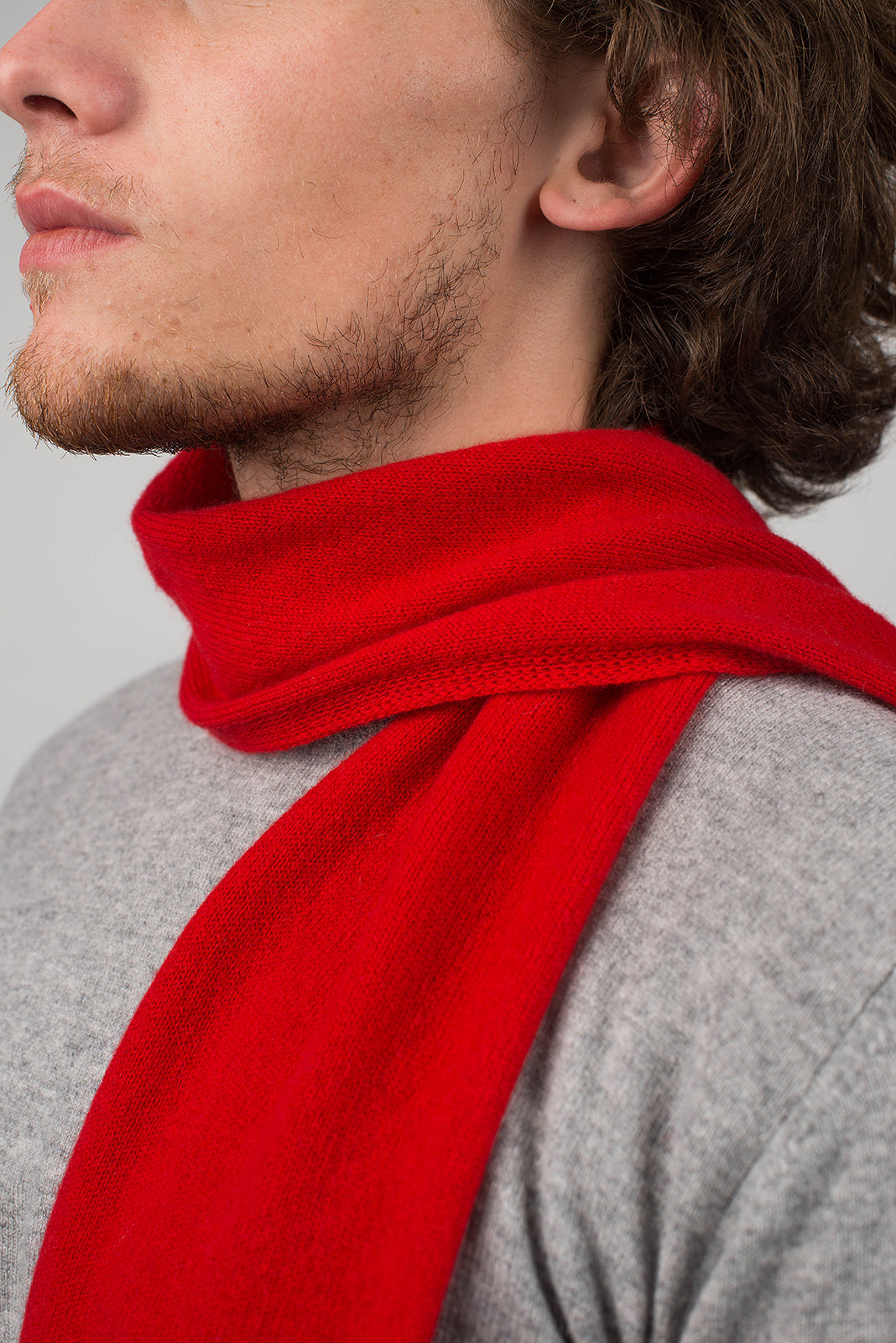 Mini Schal 100 % Kaschmir, Farbe Rot, Ansicht 3 | Dalle Piane Cashmere