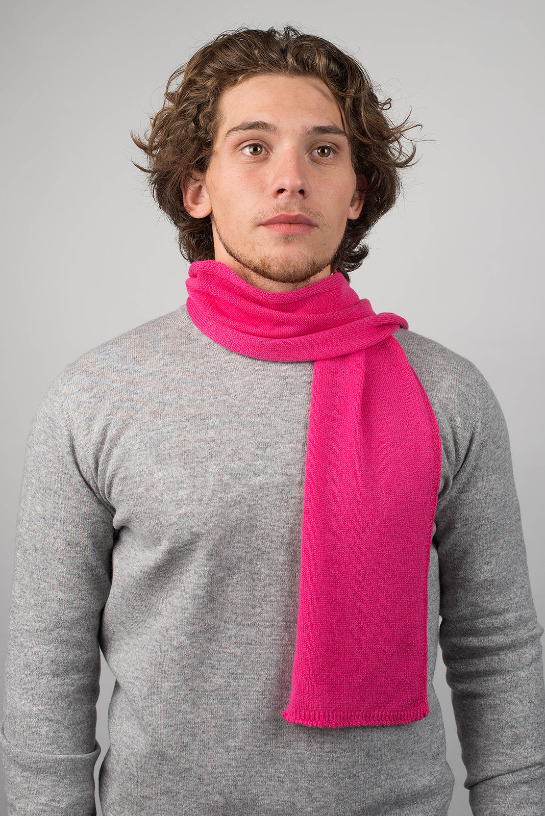 Mini Schal 100 % Kaschmir, Farbe Fuchsia, Ansicht 2 | Dalle Piane Cashmere
