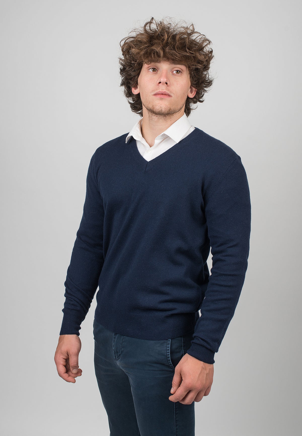 V-Ausschnitt 100 % Kaschmir, Farbe Beige, Ansicht 4 | Dalle Piane Cashmere