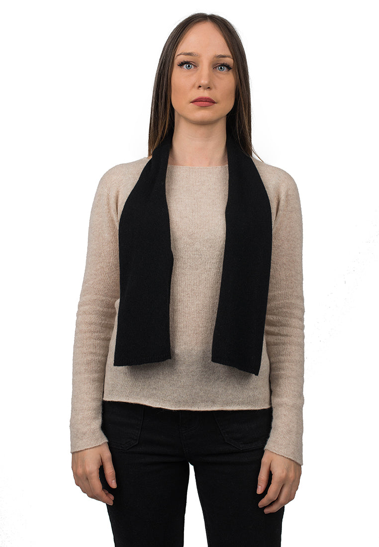 Mini Schal 100 % Kaschmir, Farbe Schwarz | Dalle Piane Cashmere