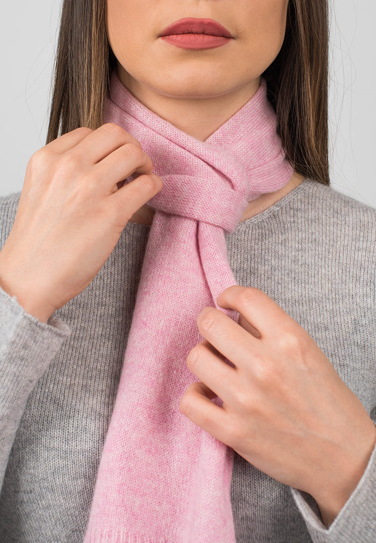 Mini Schal 100 % Kaschmir, Farbe Rosa, Ansicht 4 | Dalle Piane Cashmere