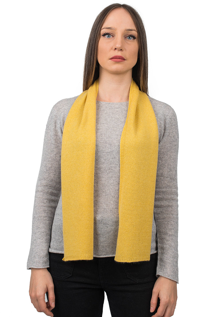 Mini Schal 100 % Kaschmir, Farbe Gelb | Dalle Piane Cashmere