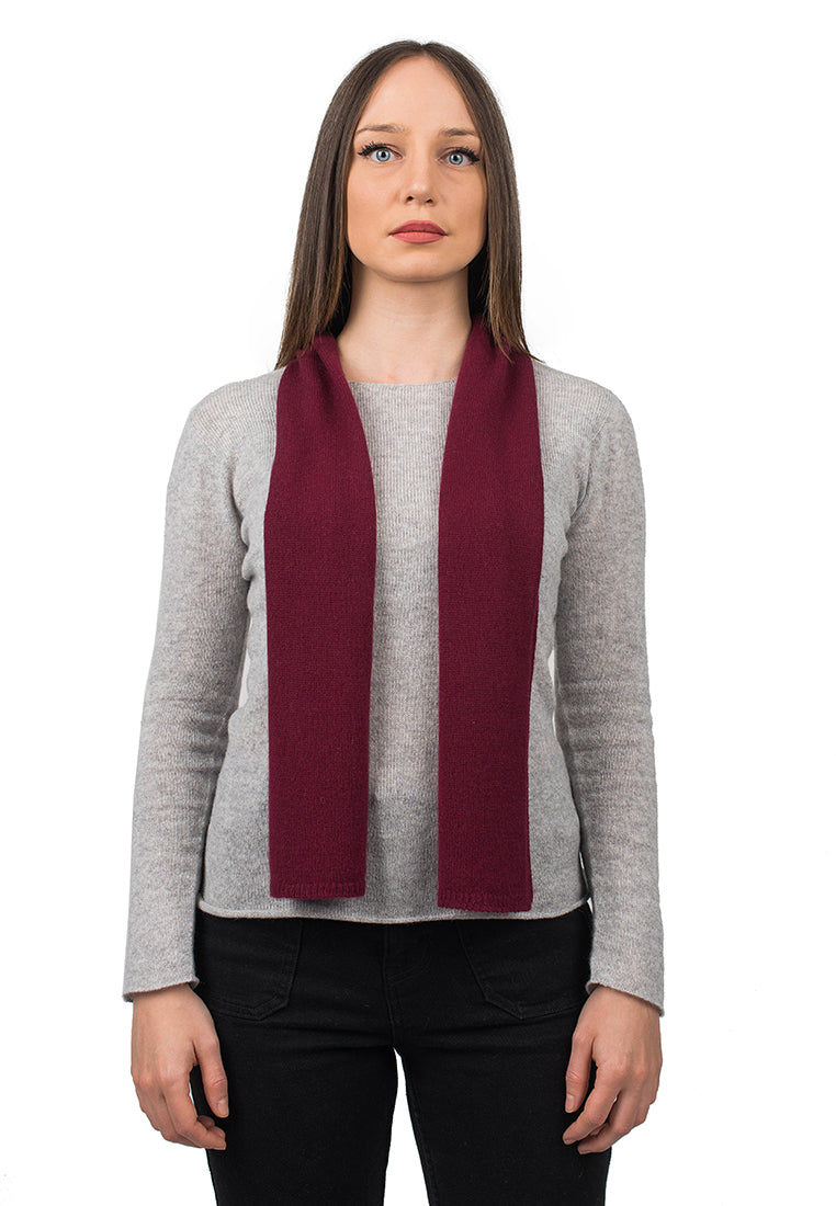 Mini Schal 100 % Kaschmir, Farbe Bordeaux | Dalle Piane Cashmere
