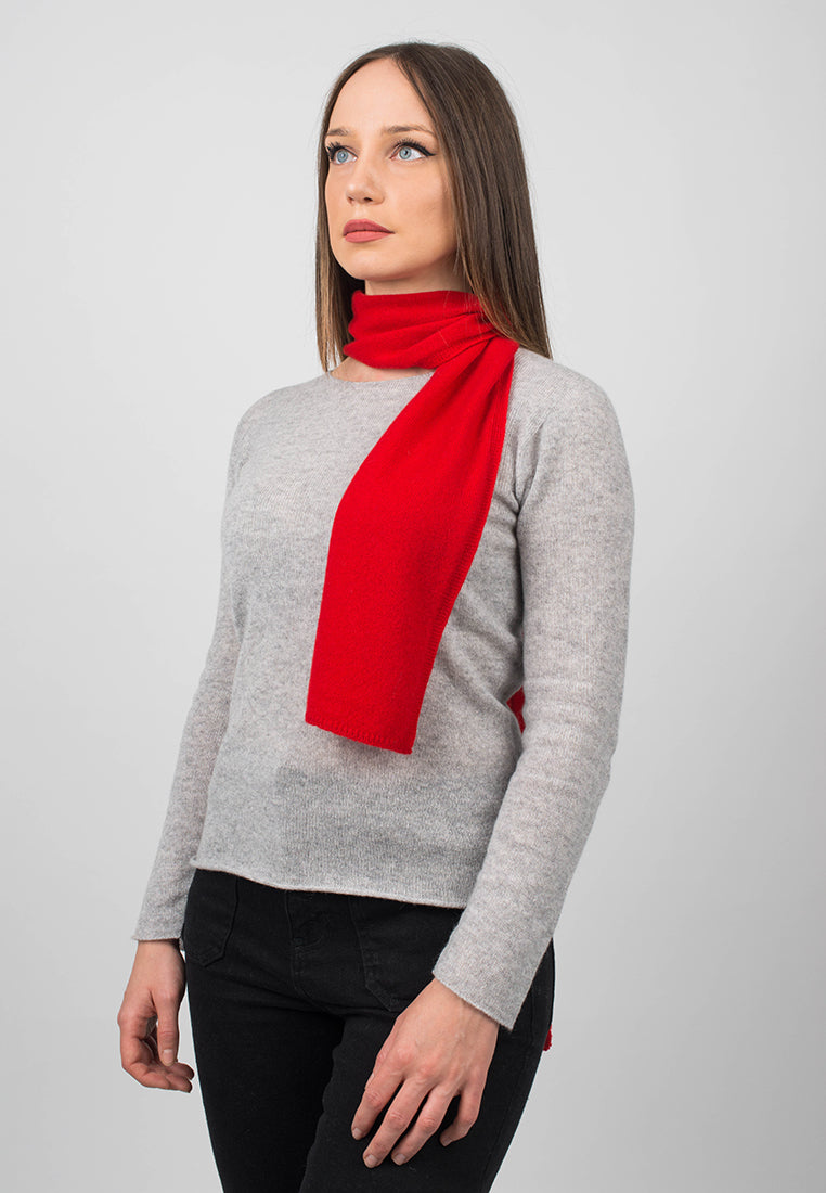 Mini Schal 100 % Kaschmir, Farbe Rot, Ansicht 2 | Dalle Piane Cashmere