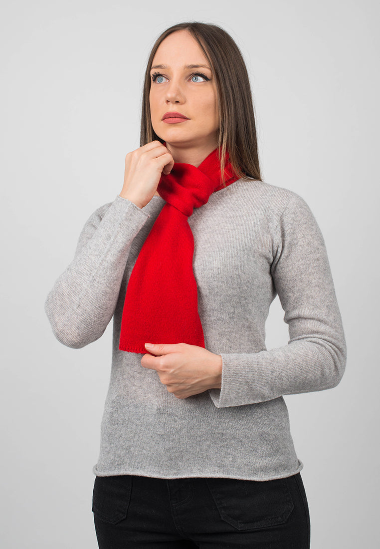 Mini Schal 100 % Kaschmir, Farbe Rot, Ansicht 3 | Dalle Piane Cashmere