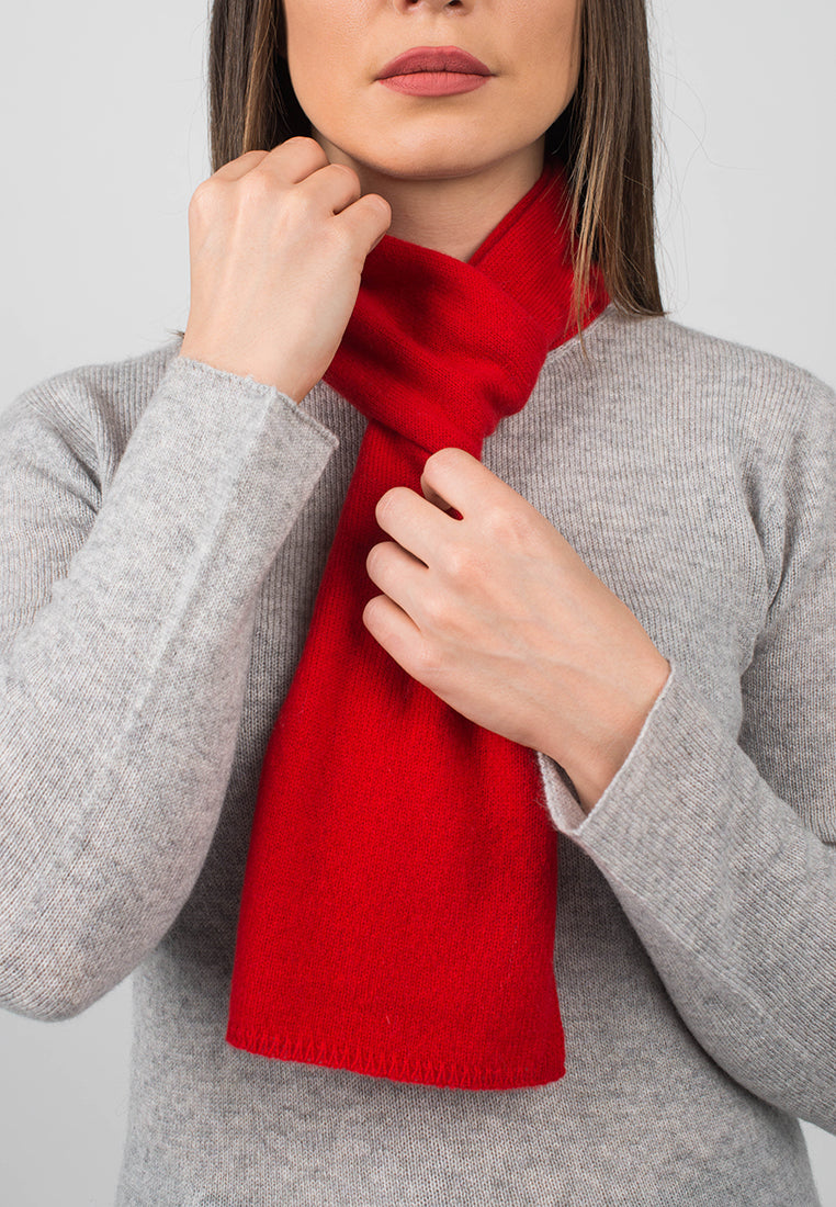 Mini Schal 100 % Kaschmir, Farbe Rot, Ansicht 4 | Dalle Piane Cashmere