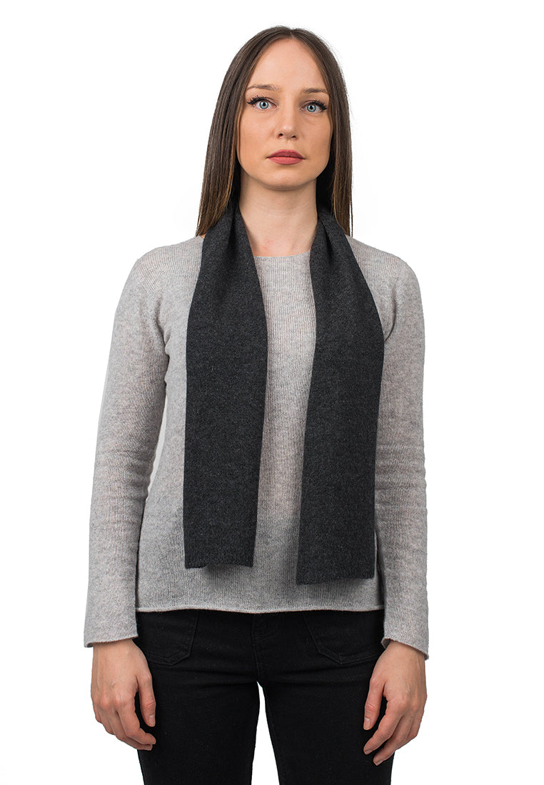 Mini Schal 100 % Kaschmir, Farbe Anthrazit | Dalle Piane Cashmere