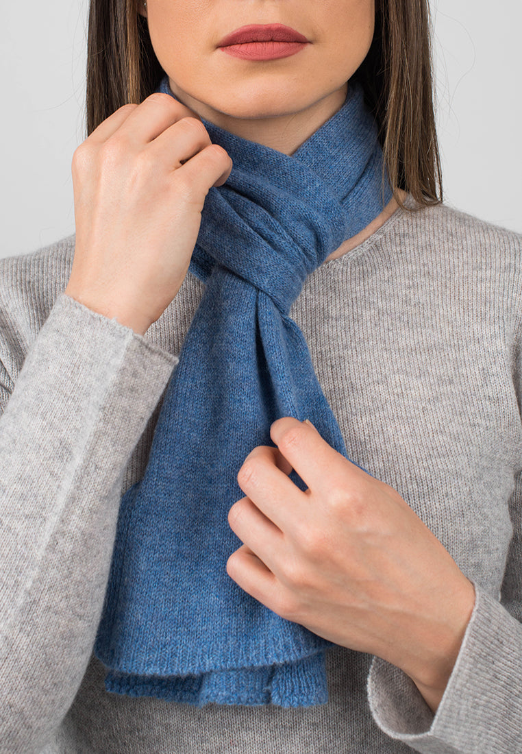 Mini Schal 100 % Kaschmir, Farbe Hellblau, Ansicht 4 | Dalle Piane Cashmere