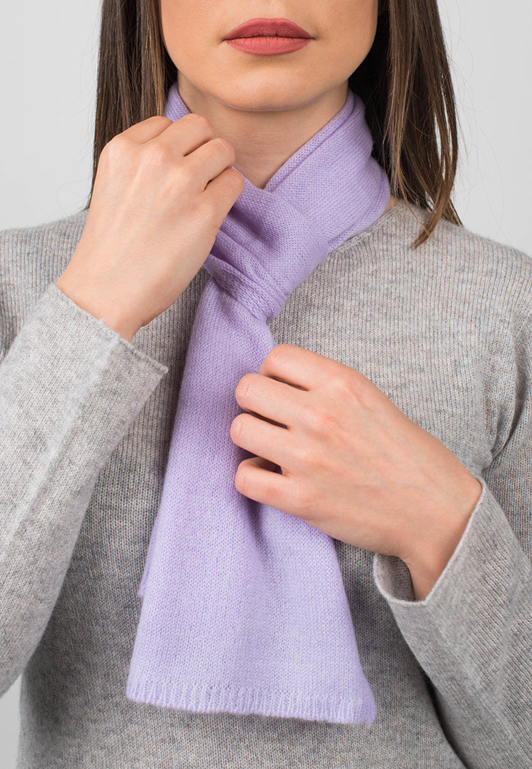 Mini Schal 100 % Kaschmir, Farbe Flieder, Ansicht 4 | Dalle Piane Cashmere