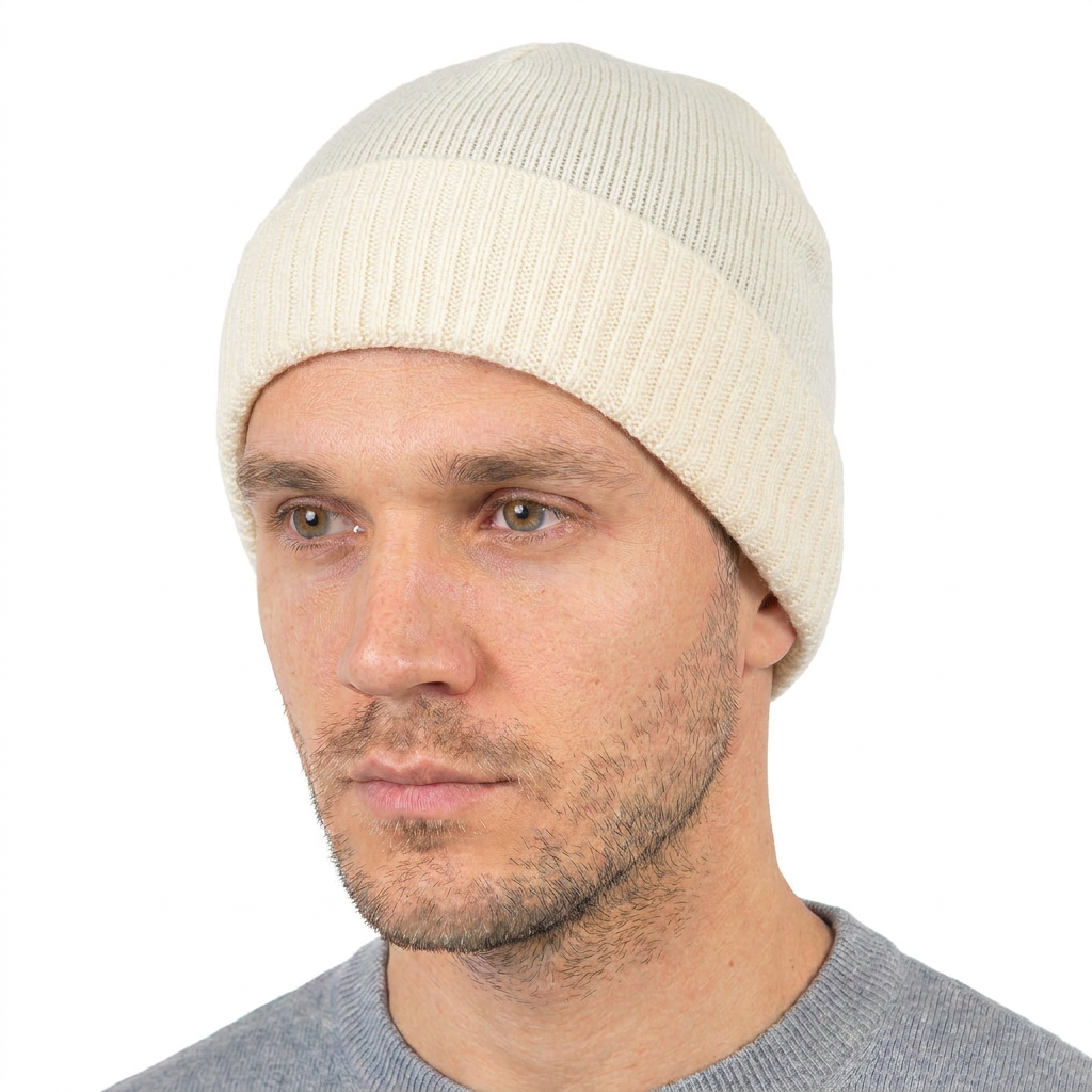 Glatte Herrenmütze aus 100 % Kaschmir