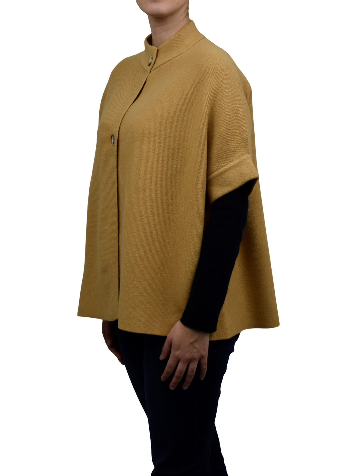 Cape mit Knöpfen Kaschmirmischung, Farbe Kamel, Ansicht 2 | Dalle Piane Cashmere