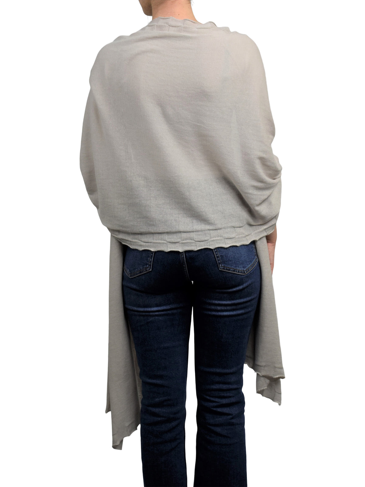 Stola Baumwolle und Kaschmir, Farbe Beige, Ansicht 4 | Dalle Piane Cashmere