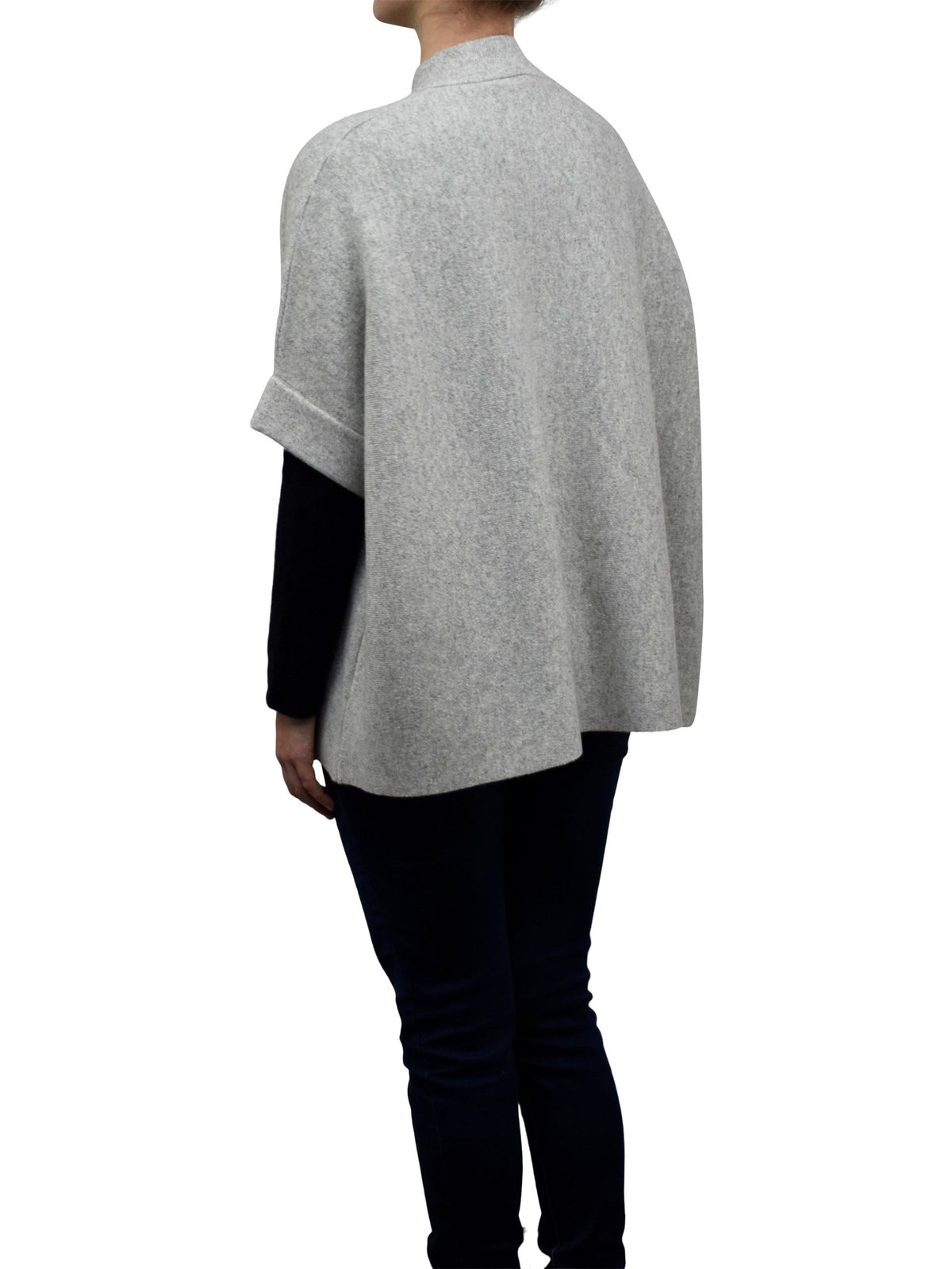 Cape mit Knöpfen Kaschmirmischung, Farbe Grau, Ansicht 3 | Dalle Piane Cashmere