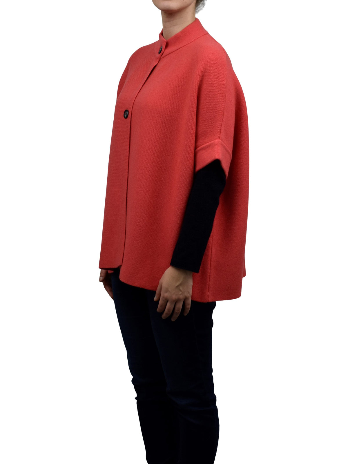 Cape mit Knöpfen Kaschmirmischung, Farbe Orange | Dalle Piane Cashmere