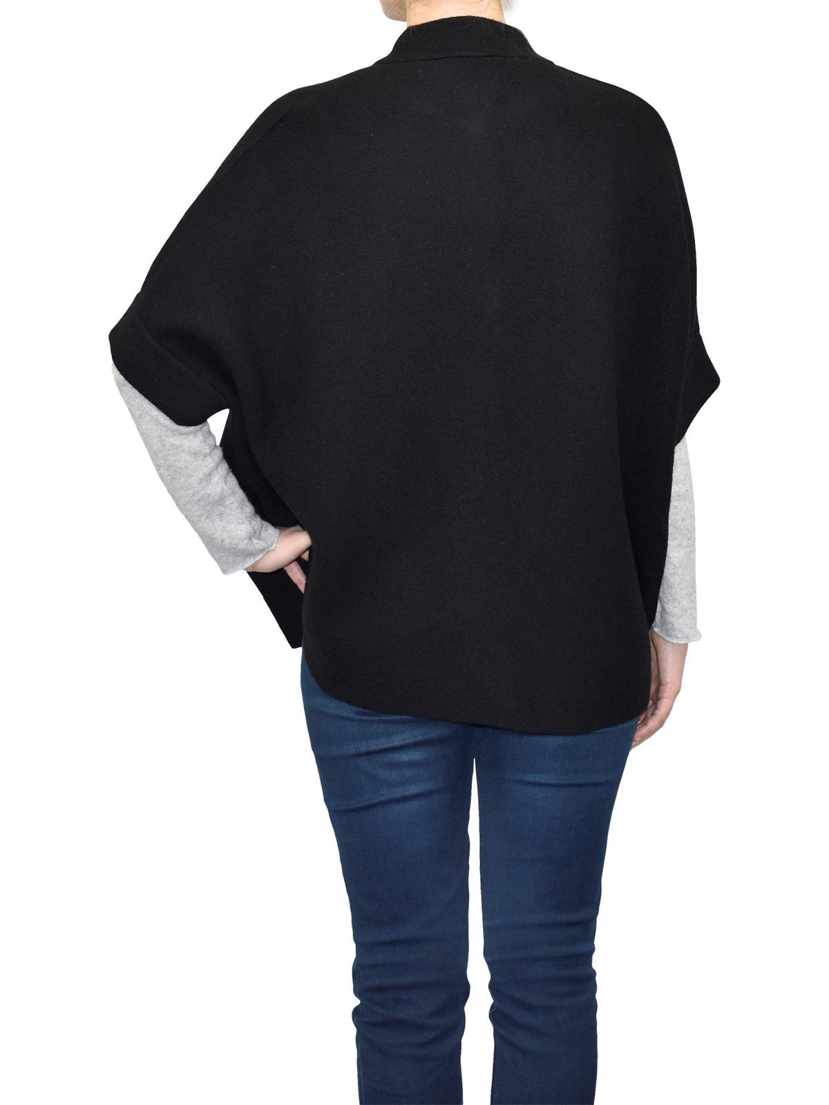 Cape mit Knöpfen Kaschmirmischung, Farbe Schwarz, Ansicht 3 | Dalle Piane Cashmere