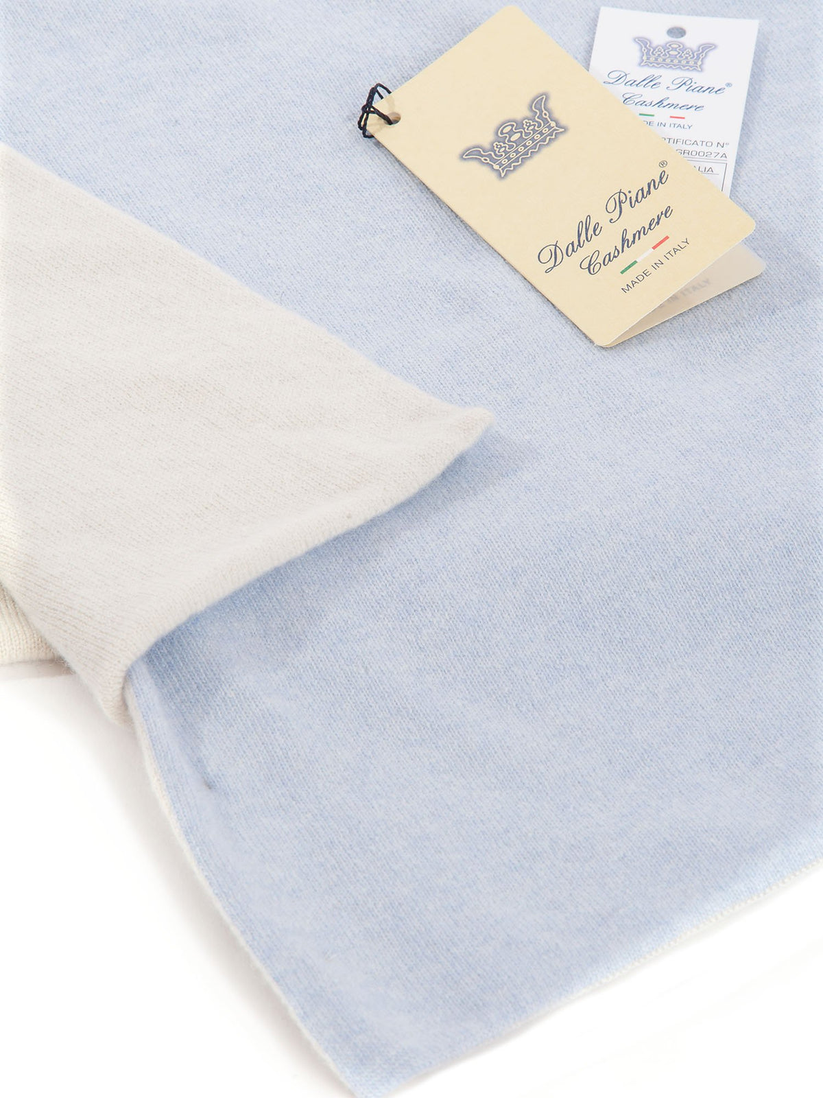 Zwei Farben Babydecke 100 % Kaschmir, Farbe Himmel, Ansicht 3 | Dalle Piane Cashmere