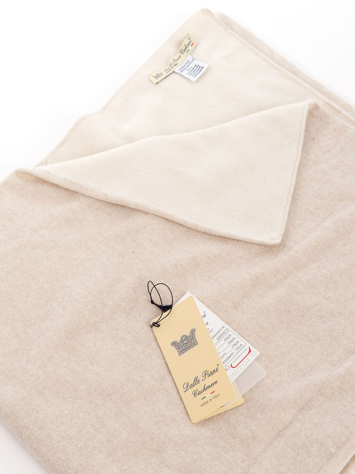 Zwei Farben Babydecke 100 % Kaschmir, Farbe Beige, Ansicht 3 | Dalle Piane Cashmere
