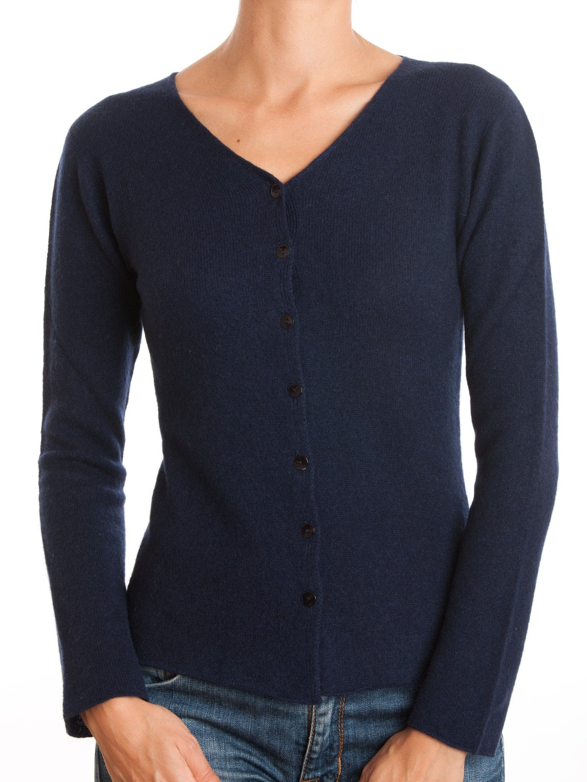 Strickjacke aus 100 % Kaschmir, Farbe Blau | Dalle Piane Cashmere