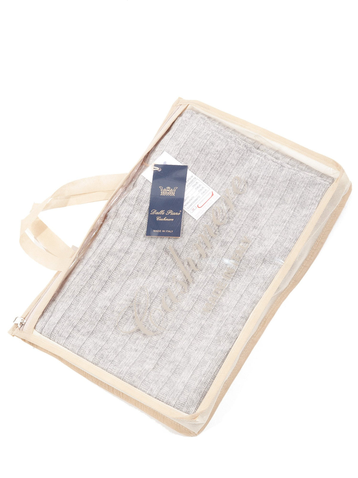 Schal und Mütze Set aus Kaschmirmischung, Farbe Grau, Ansicht 5 | Dalle Piane Cashmere