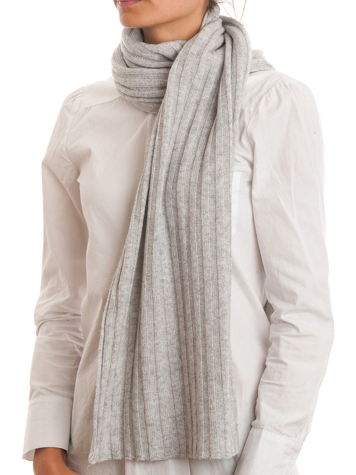Schal und Mütze Set aus Kaschmirmischung, Farbe Grau, Ansicht 2 | Dalle Piane Cashmere