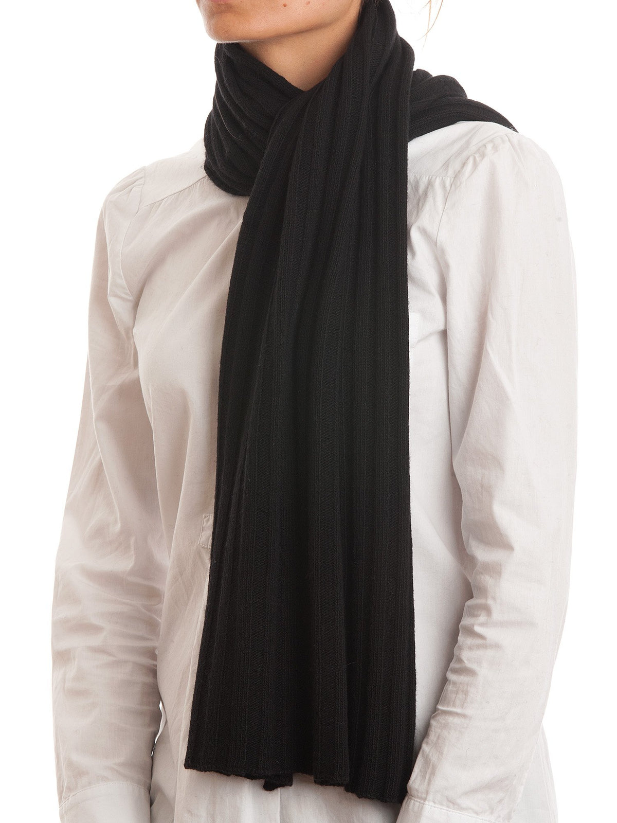 Schal und Mütze Set aus Kaschmirmischung, Farbe Schwarz | Dalle Piane Cashmere
