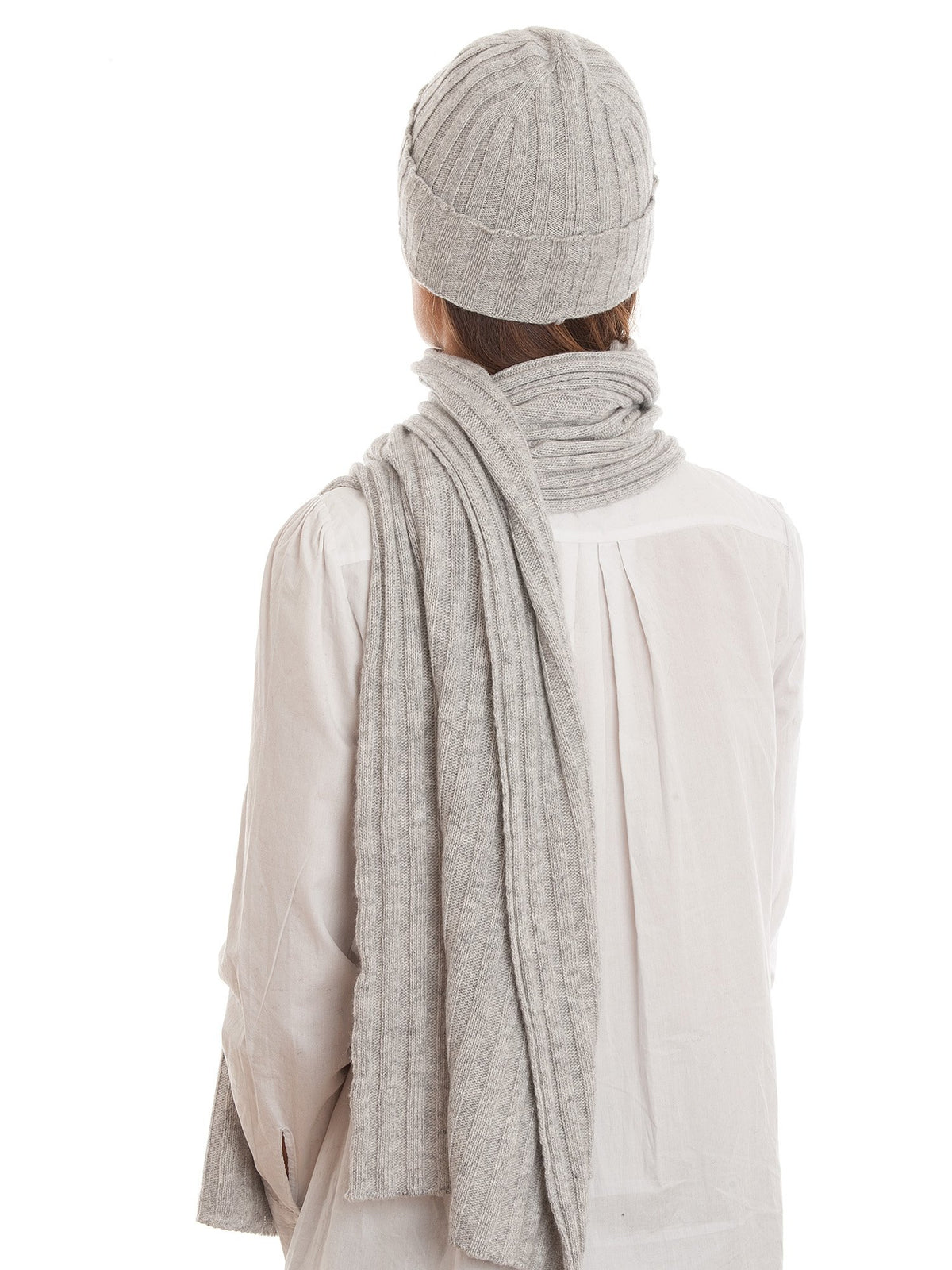 Schal und Mütze Set aus Kaschmirmischung, Farbe Grau | Dalle Piane Cashmere