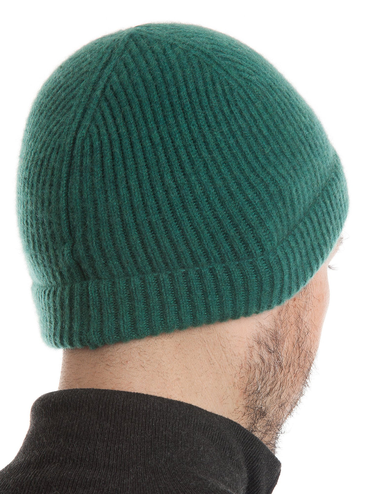 Herrenmütze aus 100 % Kaschmir im englischen Patentmuster, Farbe Grün | Dalle Piane Cashmere