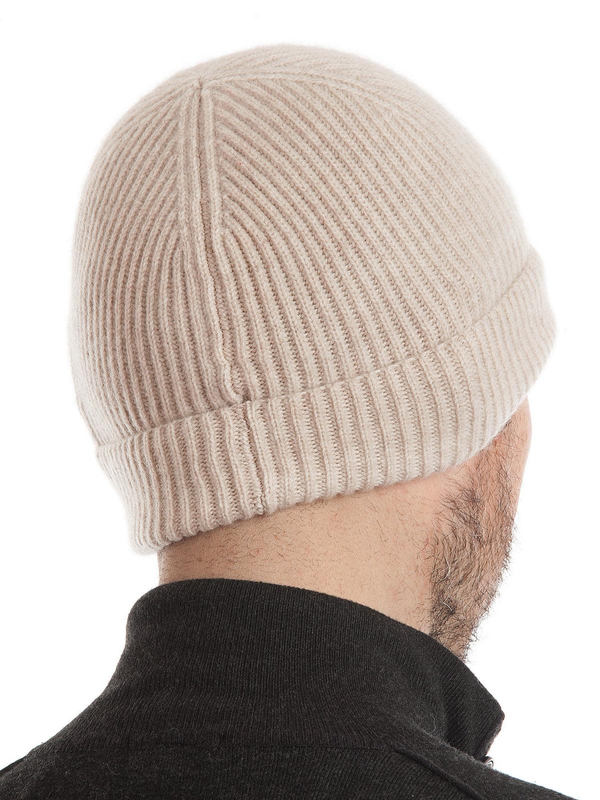 Herrenmütze aus 100 % Kaschmir im englischen Patentmuster, Farbe Beige | Dalle Piane Cashmere