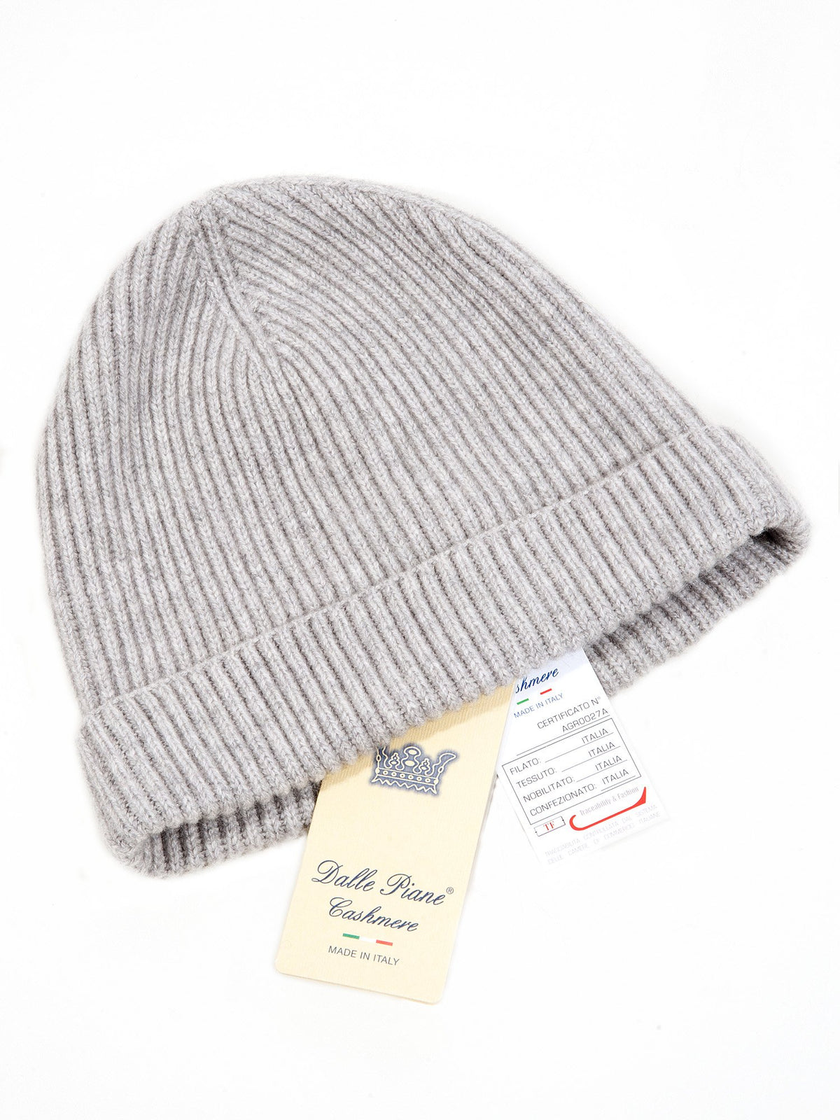 Herrenmütze aus 100 % Kaschmir im englischen Patentmuster, Farbe Grau, Ansicht 2 | Dalle Piane Cashmere