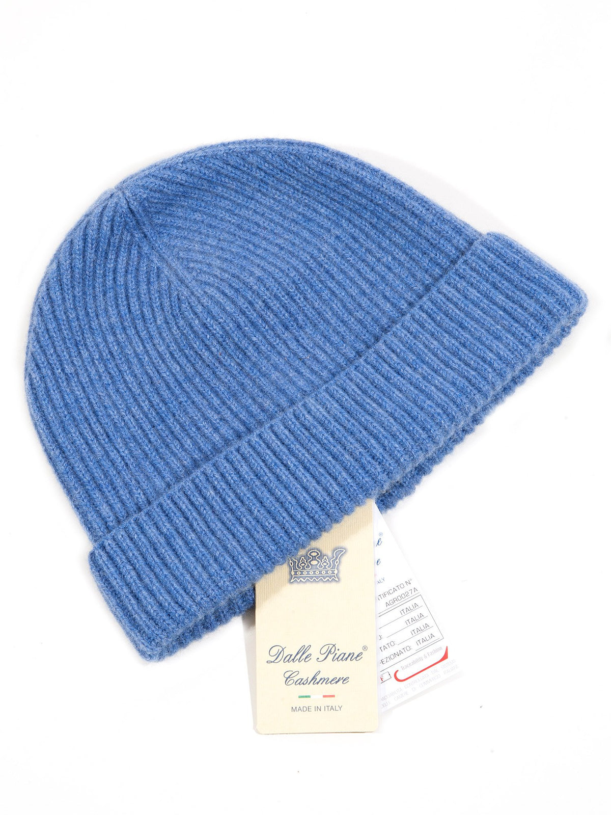 Herrenmütze aus 100 % Kaschmir im englischen Patentmuster, Farbe Hellblau, Ansicht 2 | Dalle Piane Cashmere