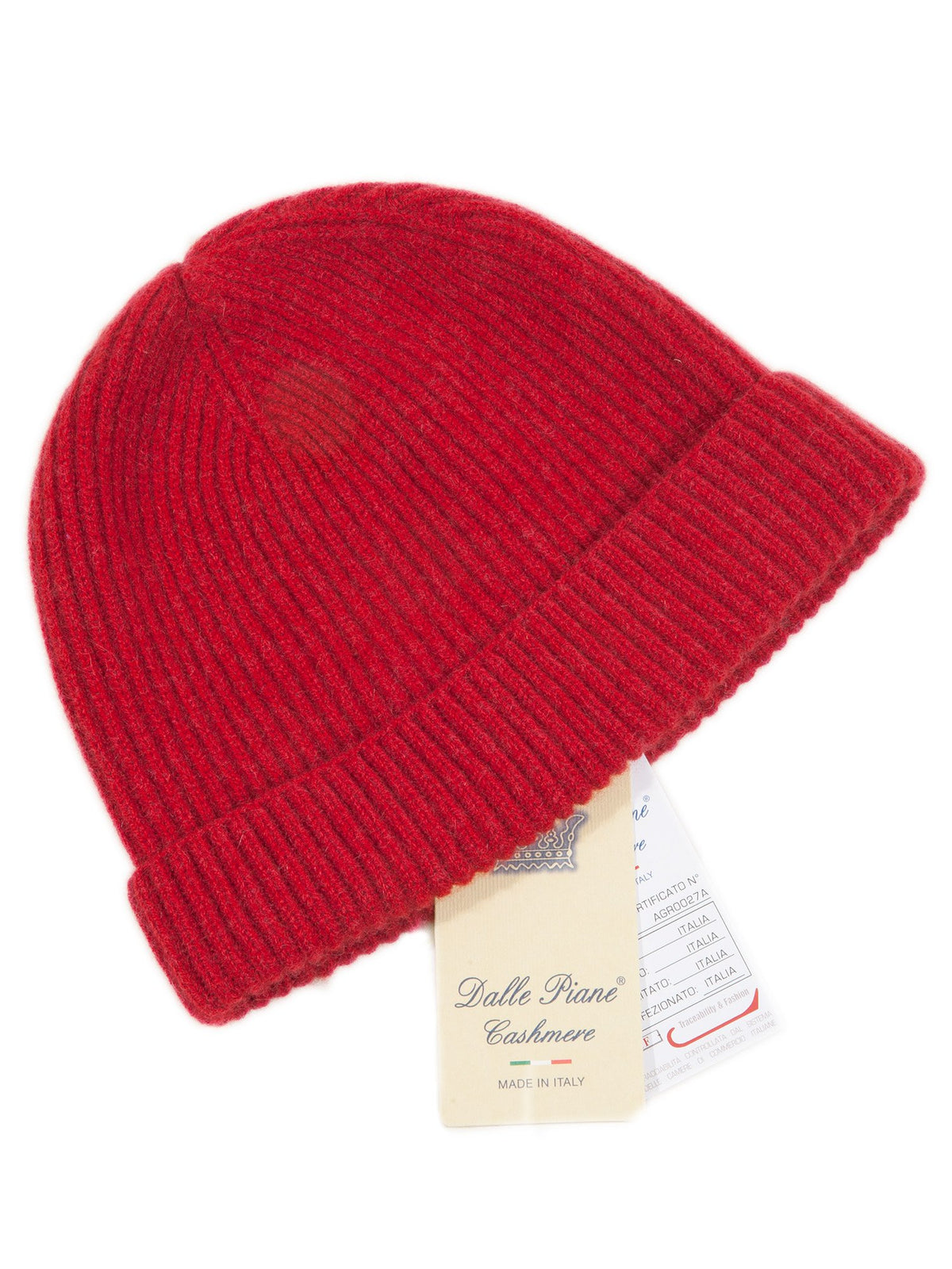 Herrenmütze aus 100 % Kaschmir im englischen Patentmuster, Farbe Rot, Ansicht 2 | Dalle Piane Cashmere