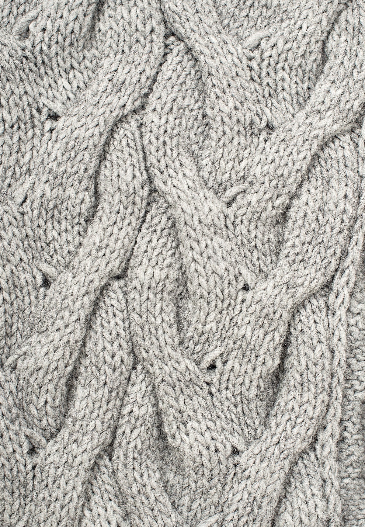 Schal mit Zöpfen, Farbe Grau, Ansicht 5 | Dalle Piane Cashmere