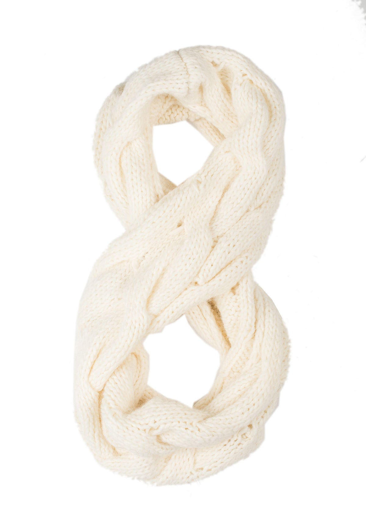 Schal mit Zöpfen, Farbe Creme, Ansicht 7 | Dalle Piane Cashmere
