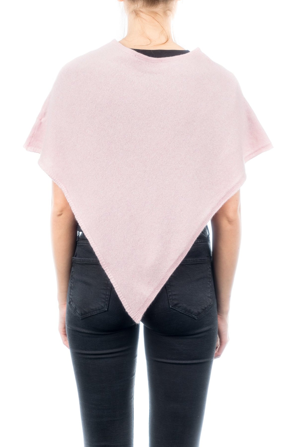 Kurzer Poncho 100 % Kaschmir, Farbe Rosa, Ansicht 3 | Dalle Piane Cashmere