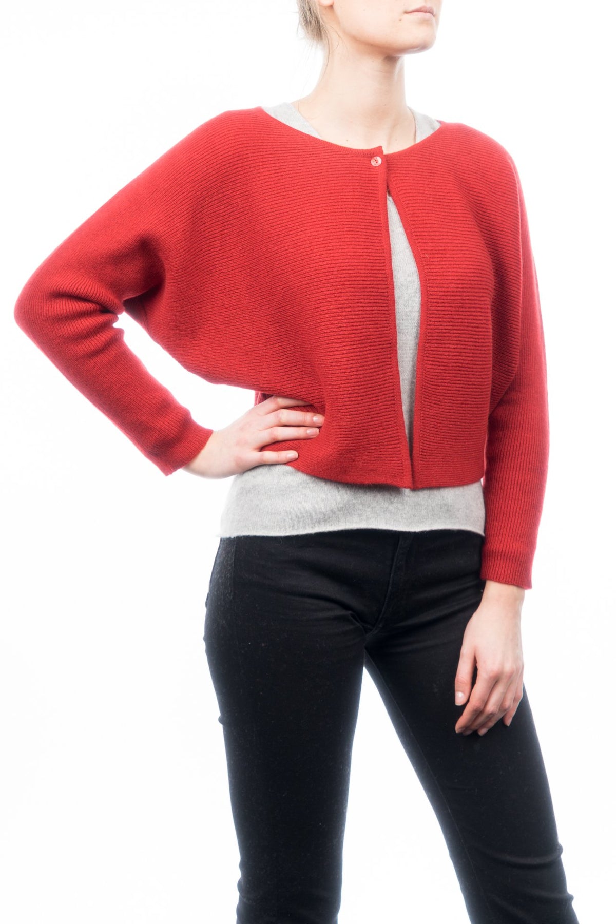 Kurze Strickjacke 100% Kaschmirknöpfen | Dalle Piane Cashmere