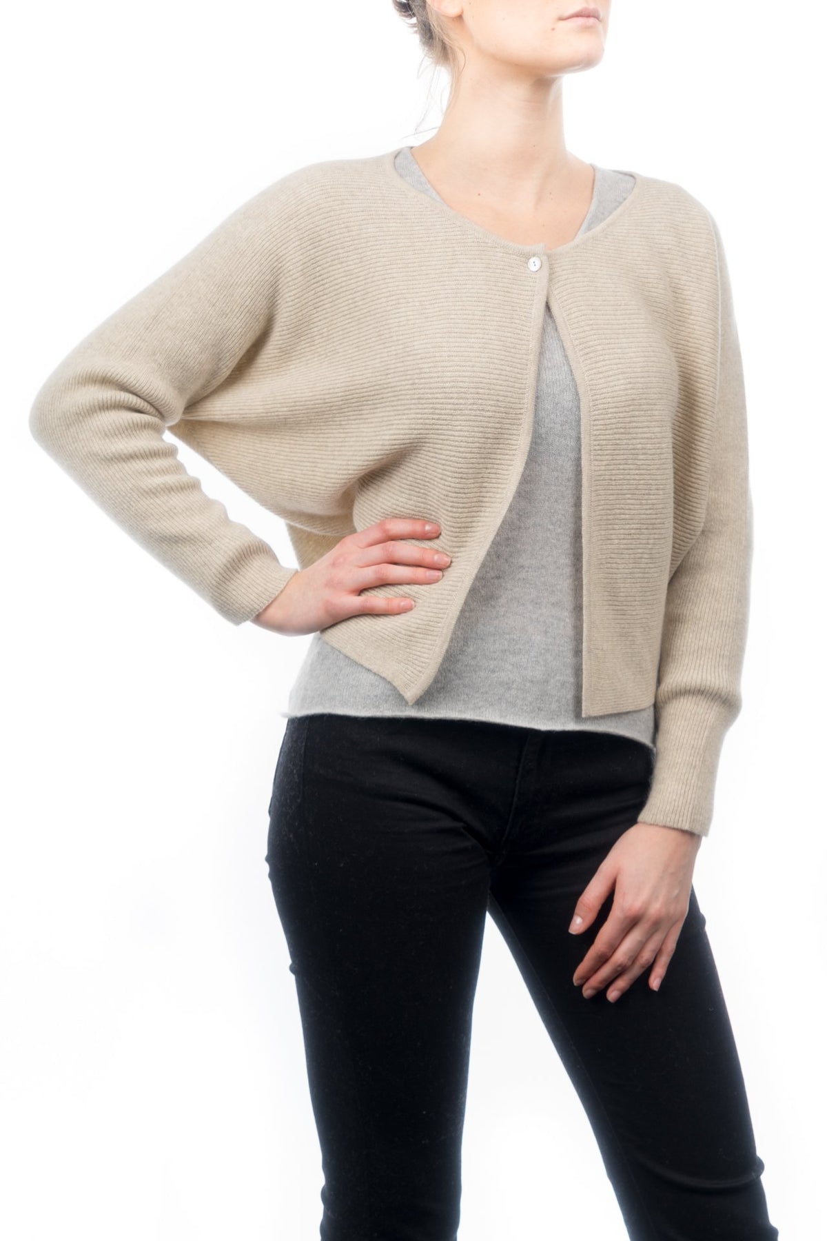 Kurze Strickjacke 100% Kaschmirknöpfen | Dalle Piane Cashmere